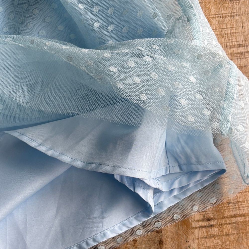 NWT Janie and Jack Blue Polka Dot Tulle Skirt size 5 - Picture 4 of 6